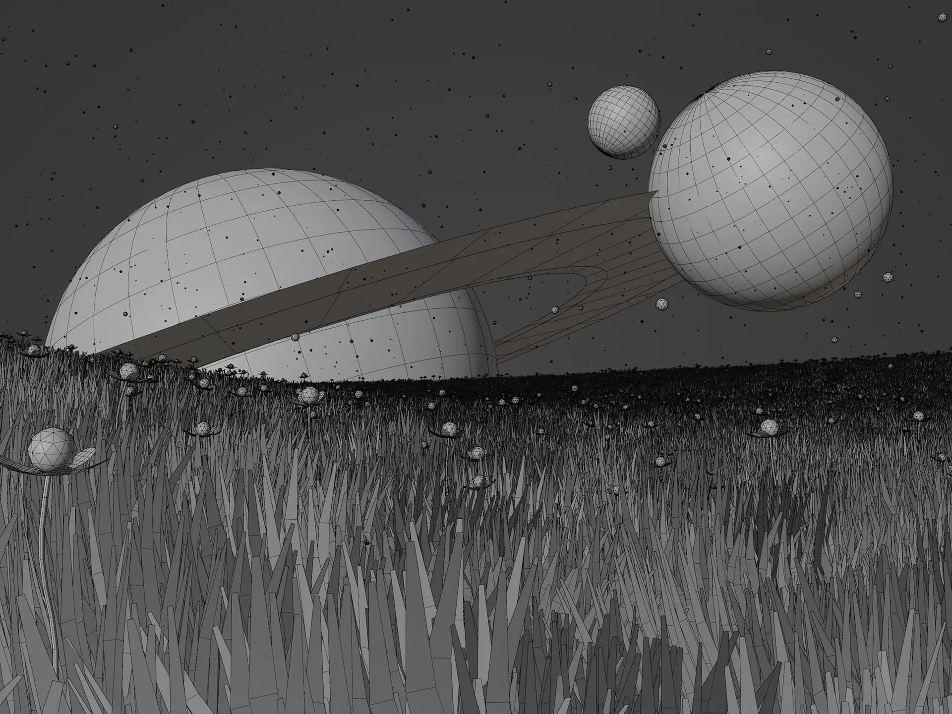 Wireframe space render